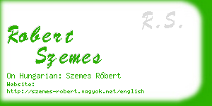 robert szemes business card