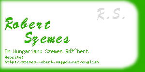 robert szemes business card